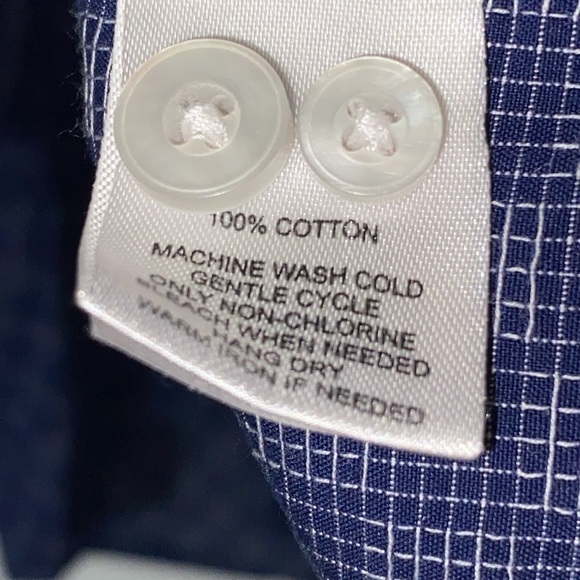 UNTUCKIT  MENS SIZE XXXL BLUE GEO SMALL SQUARES Casual Button Down Shirt CLEAN - Picture 4 of 12